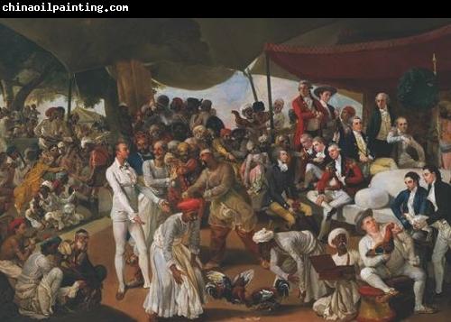 Johann Zoffany A Cockfight in Lucknow