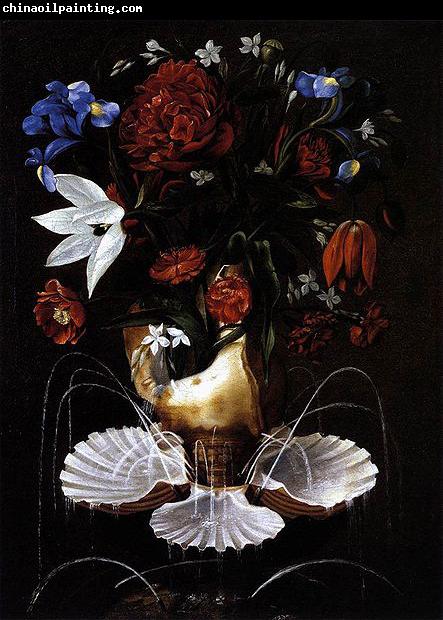 Juan de Espinosa Still-Life with Shell Fountain and Flowers