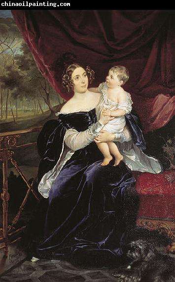 Karl Briullov Portrait of the Princess Olga Ivanovna Orlova-Davydova with her daughter Natalya Vladimirovna