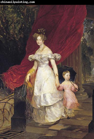 Karl Briullov Portrait of Grand Duchess Elena Pavlovna and her daughter Maria