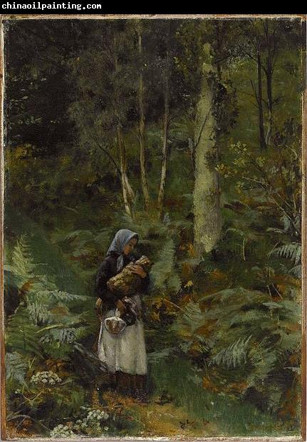 Laura Theresa Alma-Tadema With a Babe in the Woods