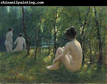 Lionel Walden The Bathers, oil painting by Lionel Walden,