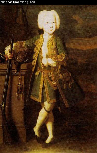 Louis Caravaque Portrait of a boy. Was att. as Peter III or Peter II's portrait, possibly Elizabeth in men's dress