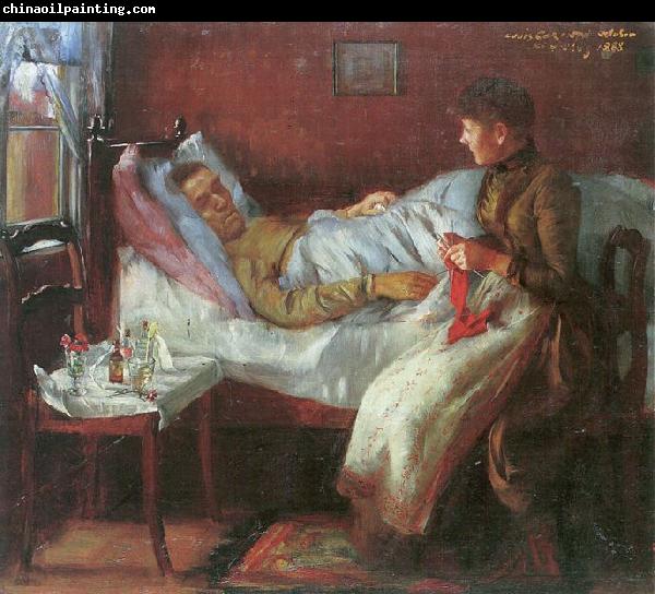 Lovis Corinth Vater Franz Heinrich Corinth auf dem Krankenlager