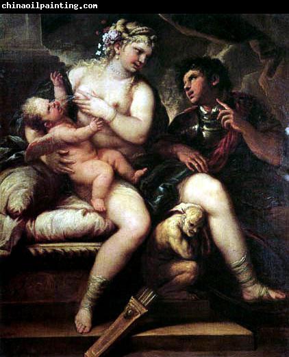 Luca  Giordano Venus Cupid and Mars