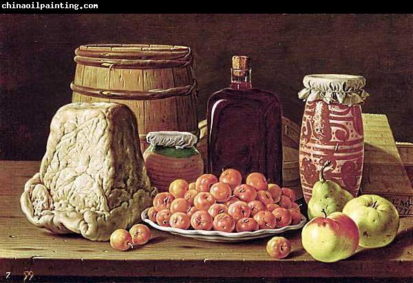 Luis Eugenio Melendez Still Life with Fruit and Cheese