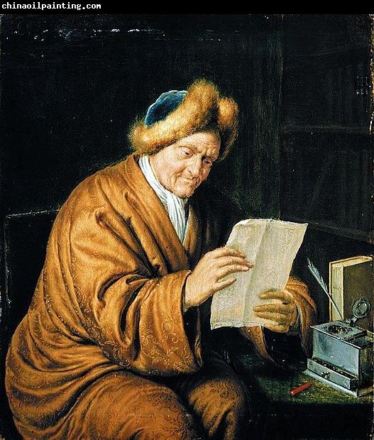 MIERIS, Willem van An Old Man Reading