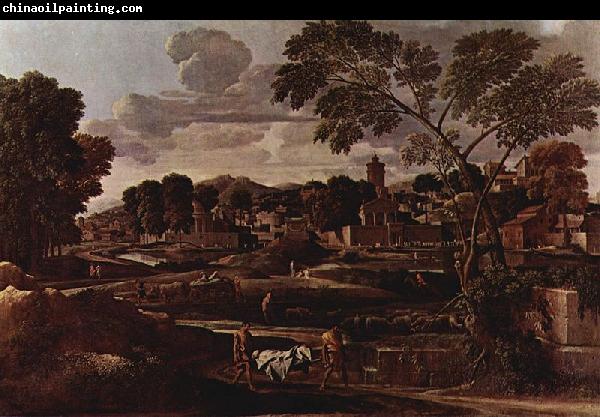 Nicolas Poussin Landschaft mit dem Begrabnis des Phokos