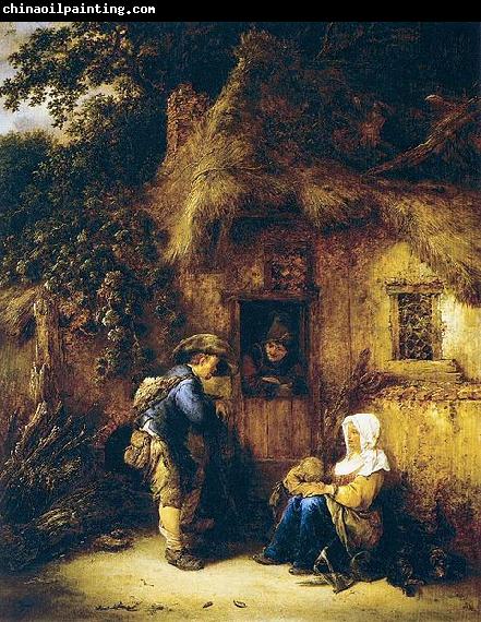 OSTADE, Isaack van Traveller at a Cottage Door