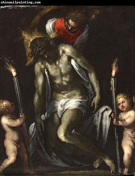 PALMA GIOVANE Christ supported by two cherubs supporting a Cero