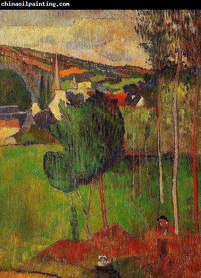 Paul Gauguin View of Pont-Aven from Lezaven