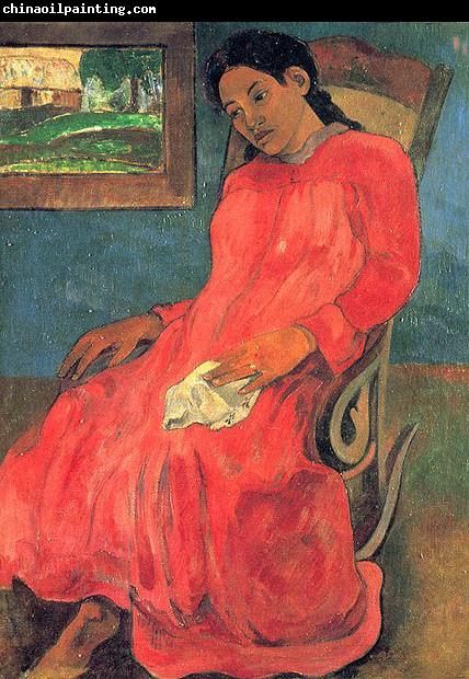 Paul Gauguin Frau im rotem Kleid