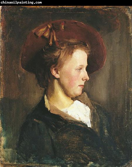Paul Raud A Lady in a Red Hat