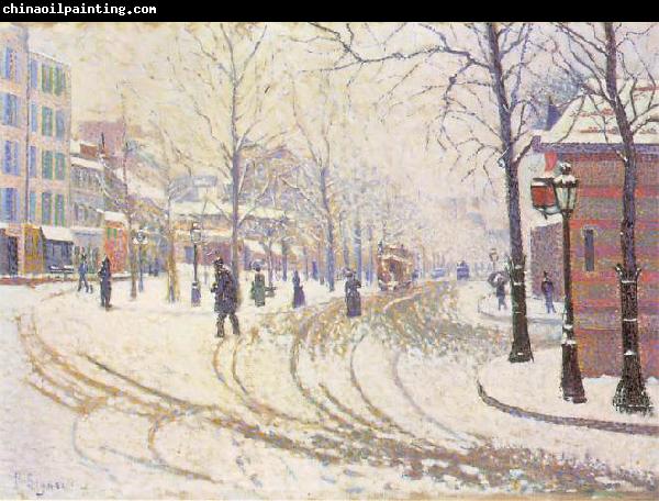 Paul Signac Le boulevard de Clichy, la neige