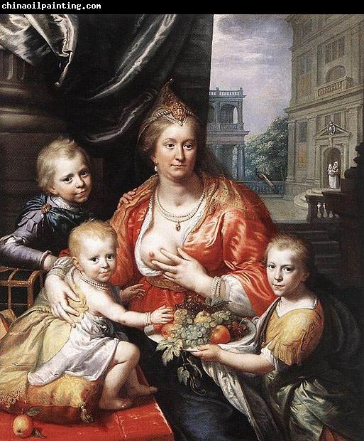 Paulus Moreelse Sophia Hedwig, Countess of Nassau Dietz, with her Three Sons.