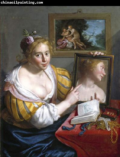 Paulus Moreelse Girl with a Mirror