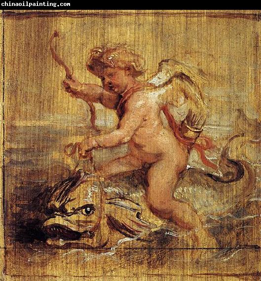 Peter Paul Rubens Cupid Riding a Dolphin