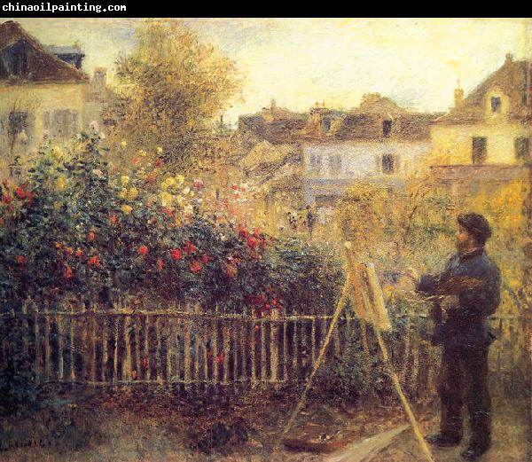 Pierre Auguste Renoir Monet painting in his Garten in Argenteuil