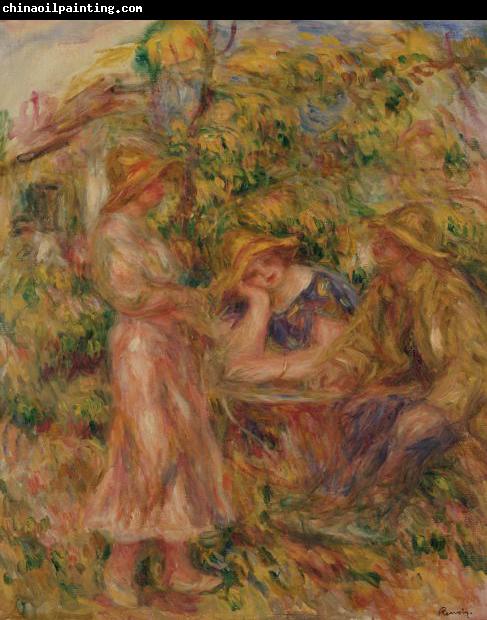 Pierre-Auguste Renoir Three Figures in Landscape