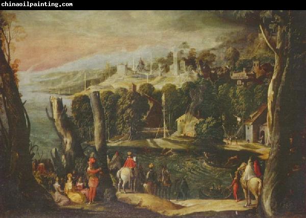 Pietro, Nicolo di Landschaft mit Damen und Reitern