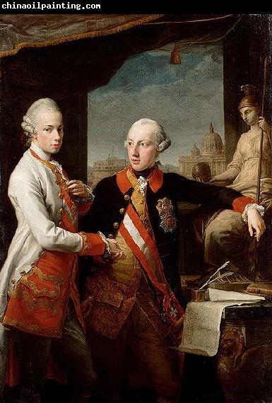 Pompeo Batoni Portrait of Emperor Joseph II (right) and his younger brother Grand Duke Leopold of Tuscany (left), who would later become Holy Roman Emperor as Leopo