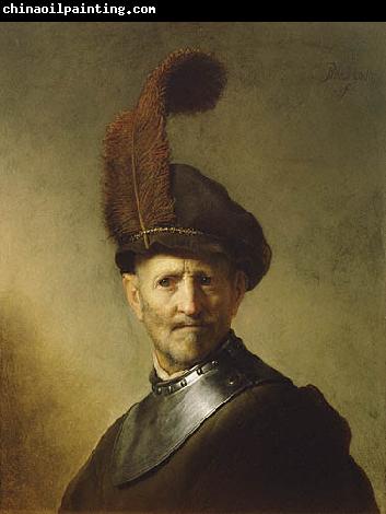 REMBRANDT Harmenszoon van Rijn An Old Man in Military Costume 1630-1 by Rembrandt