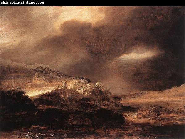 REMBRANDT Harmenszoon van Rijn Stormy Landscape