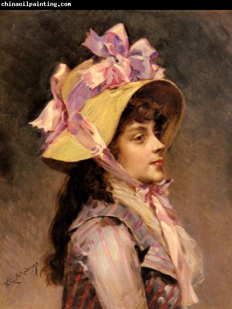 Raimundo Madrazo Portrait Of A Lady In Pink Ribbons