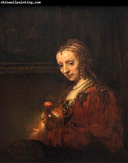 Rembrandt Peale Portrait of a Woman with a Pink Carnation