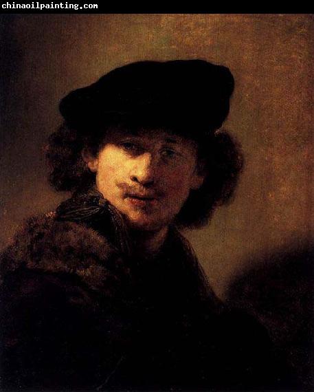 Rembrandt van rijn Self-portrait with Velvet Beret and Furred Mantel