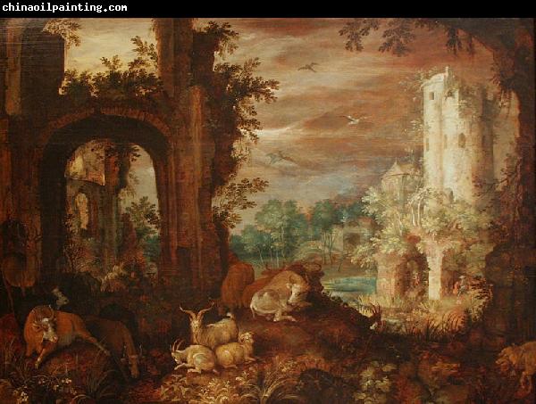 Roelant Savery Herds in the ruins