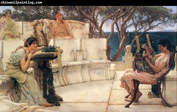 Sir Lawrence Alma-Tadema,OM.RA,RWS Sappho and Alcaeus