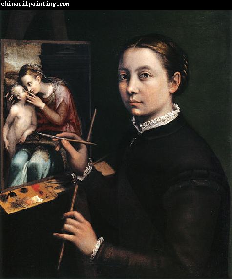 Sofonisba Anguissola Easel Painting a Devotional Panel