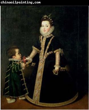 Sofonisba Anguissola Girl with a dwarf, thought to be a portrait of Margarita of Savoy, daughter of the Duke and Duchess of Savoy