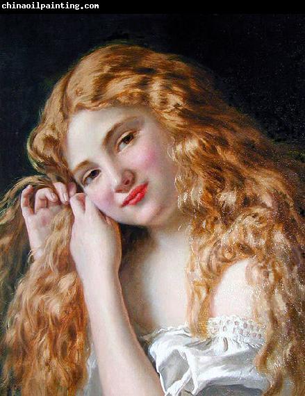 Sophie Gengembre Anderson Young Girl Fixing Her Hair