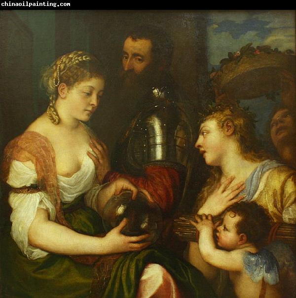 Titian Conjugal allegory  Louvre