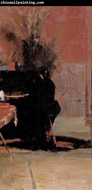 Tom roberts Woman at the Piano