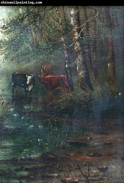 William M. Hanna Woodland View With Cows