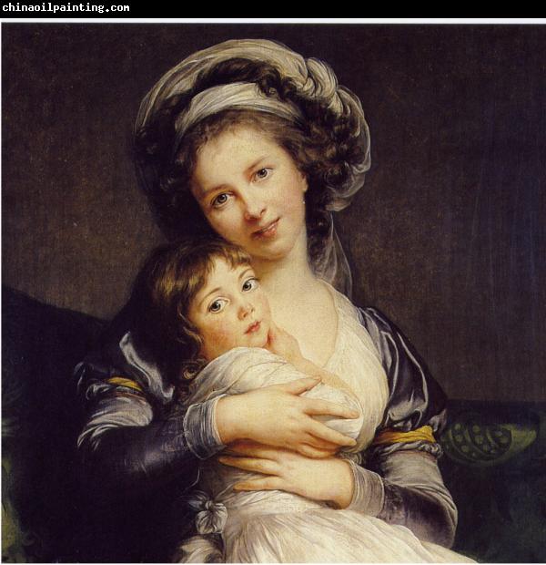 elisabeth vigee-lebrun Self-Portrait in a Turban with Her Child