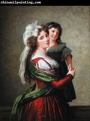 elisabeth vigee-lebrun Madame Rousseau et sa fille.