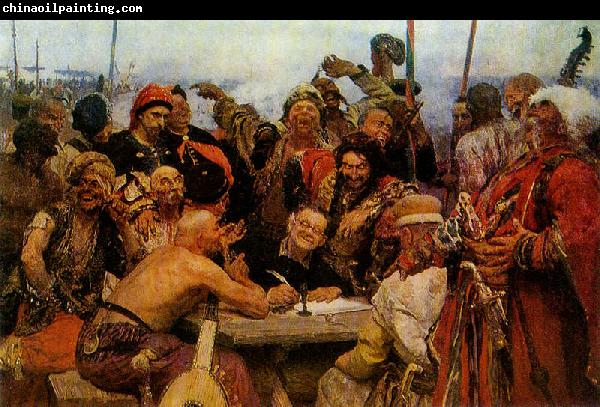 llya Yefimovich Repin The Reply of the Zaporozhian Cossacks to Sultan of Turkey