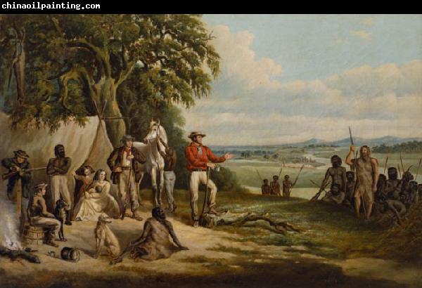 unknow artist The first settlers discover Buckley