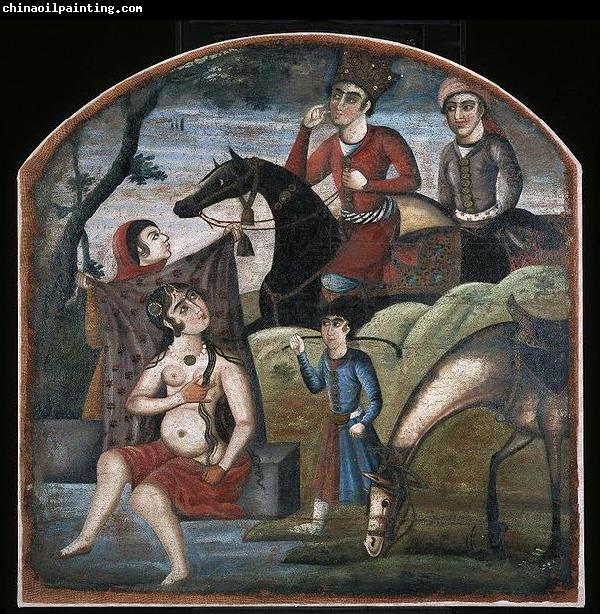 unknow artist Khusraw Discovers Shirin Bathing, From Pictorial Cycle of Eight Poetic Subjects