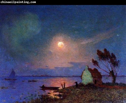 unknow artist Pont-Aven in the Moonlight