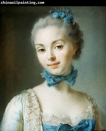 unknow artist Portrait of a young woman wearing a blue ribbon at her throat