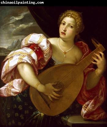 unknow artist Young Woman Playing a Lute