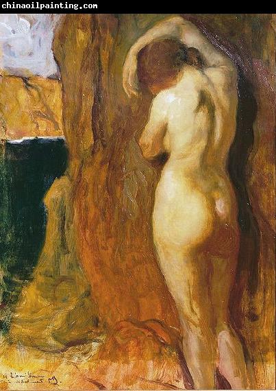 unknow artist Nude Leaning against a Rock Overlooking the Sea,