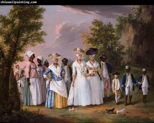 unknow artist Free Women of Color with their Children and Servants in a Landscape,