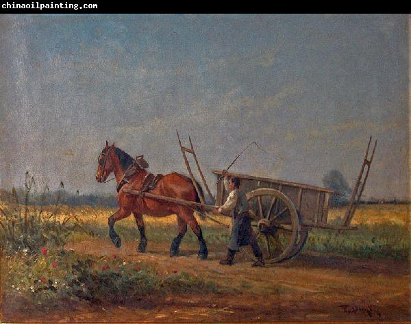 unknow artist Farmer with horse and cart