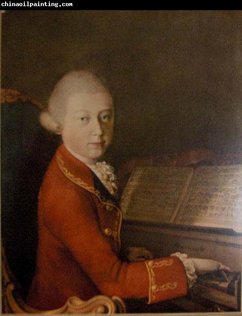 unknow artist Photograph of the portrait Wolfang Amadeus Mozart in Verona by Saverio dalla Rosa